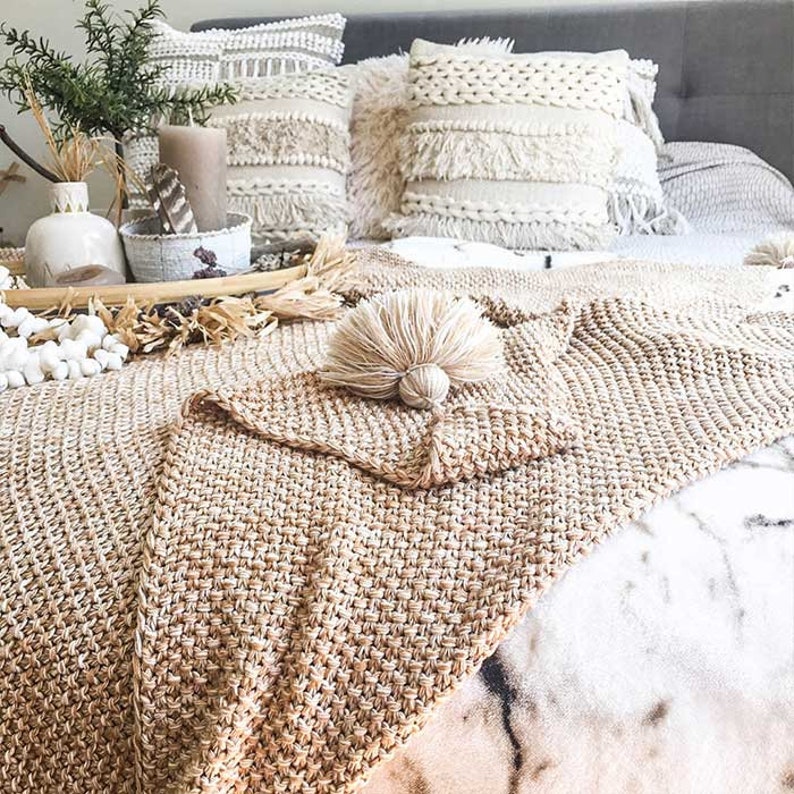 Brown Blanket Tassel Blanket Pom Pom Blanket Large Tassel Etsy
