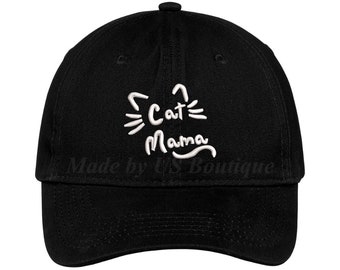 Adult Unisex Jeans Cap Adjustable Hat Cute Naughty Kitty Cat Cotton Denim