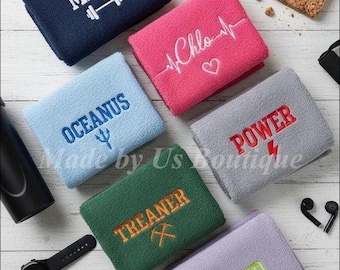 Toalla de gimnasio personalizada: toalla de entrenamiento bordada con nombre o logotipo, toalla de sudor personalizada para gimnasio, regalo de fitness para él o ella.