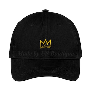 Basquiat Crown Mini Hat King Crown Embroidered Baseball Dad Cap