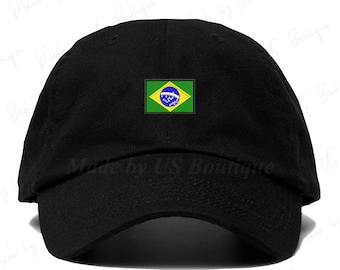 Brasilien Karte Flagge Bestickter Papa Hut Futbol Repräsentieren Baseballhut