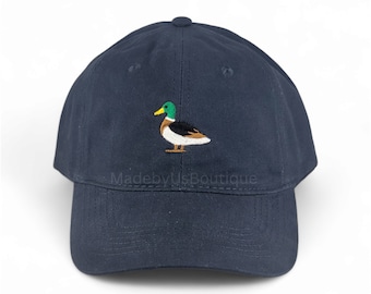 マガモの鳥帽子 - 刺繍入りメンズ レディース ワイルドライフキャップ