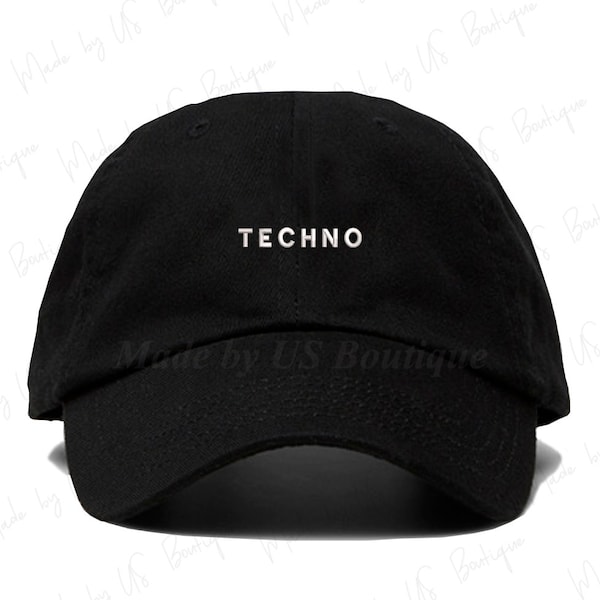 Techno Hat, House Music, DJ, EDM, Drum and Bass, Tech House, Producer Embroidered Baseball Dad Cap
