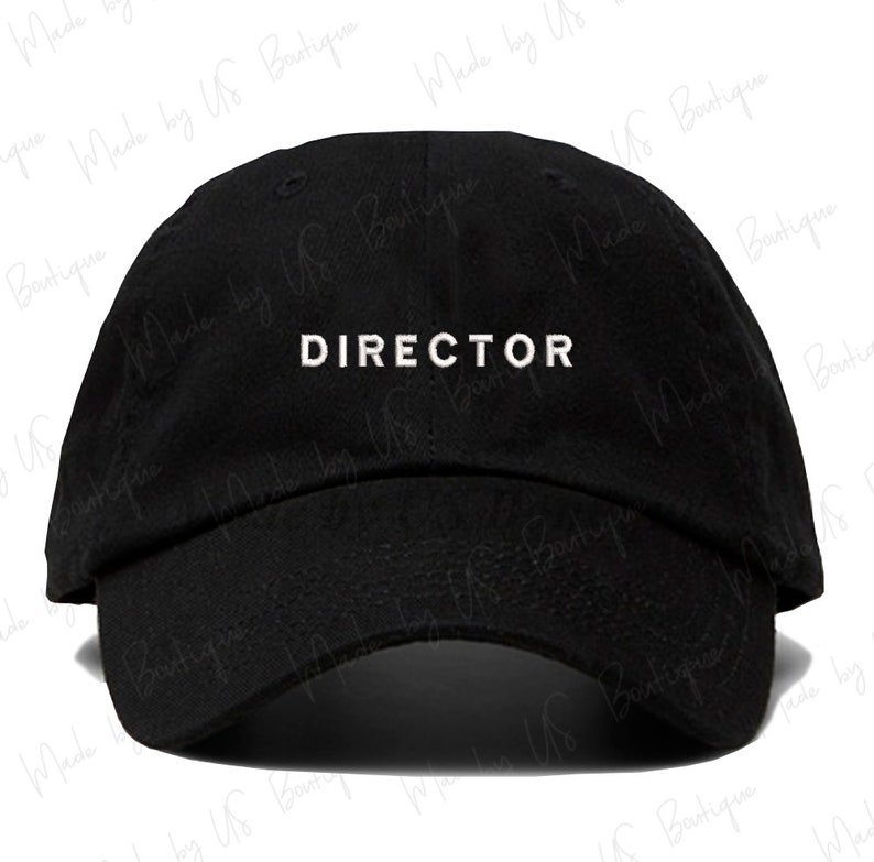 Director Hat, Minimal, Clean, Simple, Lifestyle, Streetwear, Culture, Film, Gift, Fashion Customizable Hat, Embroidered Baseball Dad Cap image 1