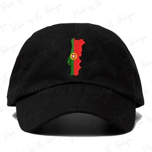 Portugal Kaart Vlag Geborduurde Vader Hoed Futbol Vertegenwoordig Baseball Hat