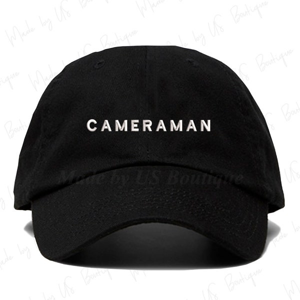 Cameraman Hat, Minimal, Clean, Simple, Lifestyle, Streetwear, Culture, Film, Gift, Fashion Customizable Hat, Embroidered Baseball Dad Cap