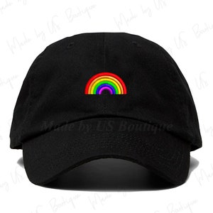 Rainbow Embroidered Baseball Dad Cap Unisex Gay Pride Hat