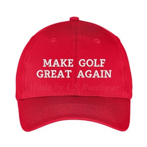 Make Golf Great Again Hat Embroidered Baseball Dad Cap MAGA HAT, Red, Golfer, Gift, Golfing, Golfer's Birthdaf image 1