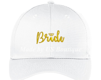 Bride Hat Diamond Bachelorette Bridesmaid Gift Customizable Hat Embroidered Baseball Dad Cap
