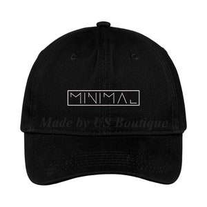 Minimal Hat House Music DJ Techno EDM Drum and Bass Tech House Techno Electronic Music Producer Embroidered Baseball Dad Cap image 1