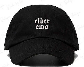 Elder Emo Hat Embroidered Baseball Dad Cap MAGA HAT, Emo Hat, Golfer, Gift, Make America Emo Again, Retired Emo