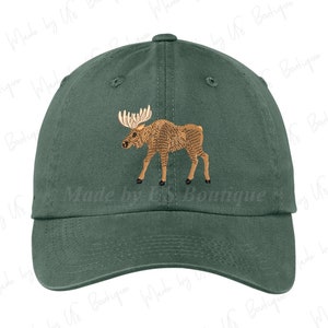 Moose Hat, Embroidered Baseball Dad Cap, Mountain Range Baseball Hat, Hiking Hat, Baseball Cap, Fall Hat, Camping Hat, Wildlife Hat