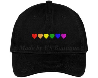Cappellino da baseball unisex con strisce arcobaleno ricamate, motivo Gay Pride - Italia