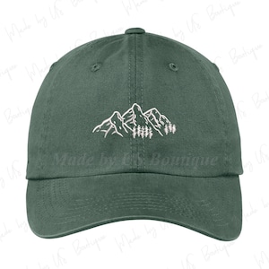 Mountain Hat, Embroidered Baseball Dad Cap, Mountain Range Baseball Hat, Hiking Hat, Baseball Cap, Fall Hat, Camping Hat, Trending Hat
