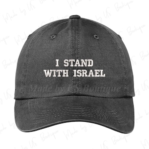 Ich stehe mit Israel Hat Jüdische Hebräische gestickte Baseballkappe Dad Cap