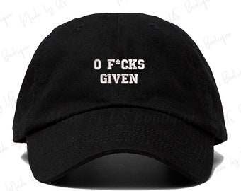Czapka Zero F*cks Given, Czapka Zero F Given, Czapka Tatuś, Czapka haftowana, Czapka 0 F*cks Given