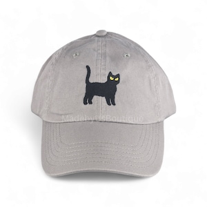 Black Cat Premium Dad Hat Embroidered Baseball Cap Cat Mom