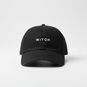 Chapéu de bruxa, encantador, mágico, feminista, estilo de vida, filme, presente de Halloween para mágico, chapéu personalizável da moda, boné de beisebol bordado