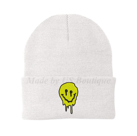 beanie with smiley face