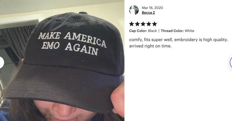 Make America Emo Again Hat Embroidered Baseball Dad Cap MAGA Hat, Emo Hat, Golfer, Gift image 5