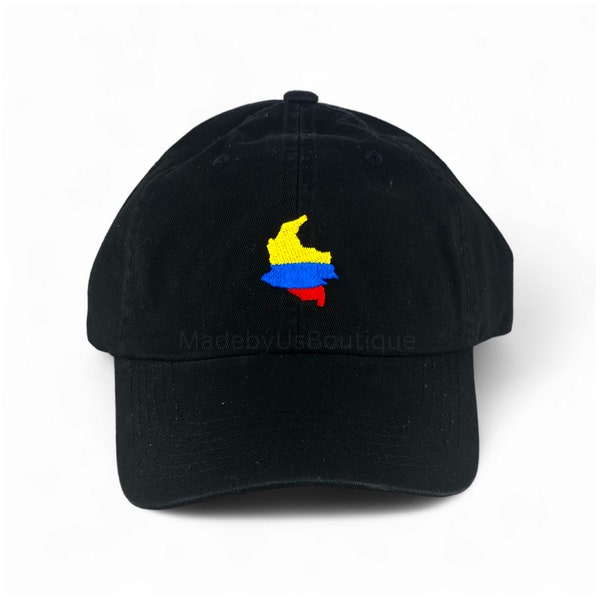 Colombia Hat Map Vallenato Flag Bandera Medellin Cali Futbol Embroidered Baseball Dad Cap