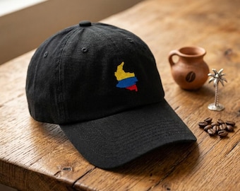 Colombia Hat Map Vallenato Flag Bandera Medellin Cali Futbol Embroidered Baseball Dad Cap