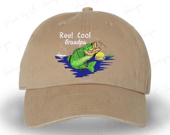 Reel Cool Grandpa Embroidered Hat, Fathers Day Gift, Fisherman Hat, Dad Hat, Wildlife Hat, Fishing Hat, Daddy, Grandpa, POPS Hat,Grandfather