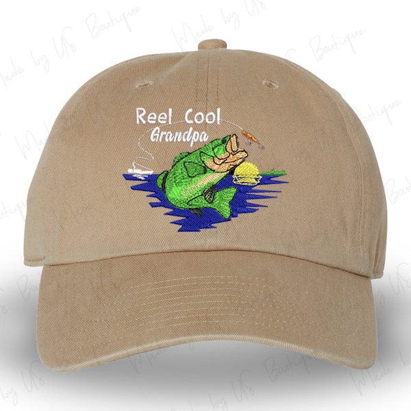 Reel Cool Grandpa Embroidered Hat, Fathers Day Gift, Fisherman Hat, Dad Hat, Wildlife Hat, Fishing Hat, Daddy, Grandpa, POPS Hat,Grandfather