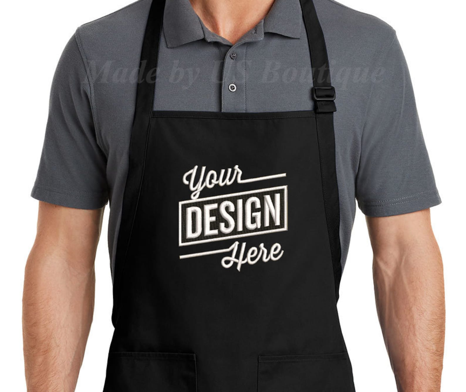 Custom Embroidered Apron, Custom Logo, Design Your Own, Custom Text