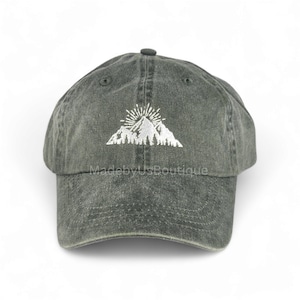 Mountain Hat, Embroidered Baseball Dad Cap, Mountain Range Baseball Hat, Baseball Cap, Fall Hat, Hiking Hat, Camping Hat, Trending Hat