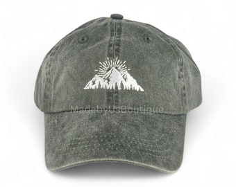 Mountain Hat, Embroidered Baseball Dad Cap, Mountain Range Baseball Hat, Baseball Cap, Fall Hat, Hiking Hat, Camping Hat, Trending Hat