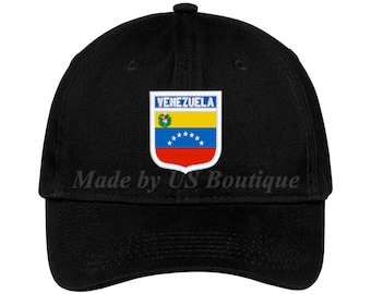 Venezuela Badge Bandera Hat Embroidered Baseball Dad Cap Gorra Republica de Venezuela Escudo Resistencia Vinotinto Libertad