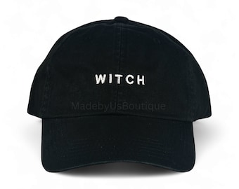 Witch Hat, Enchanter, Magical, Feminist, Lifestyle, Film, Conjurer Halloween Gift, Fashion Customizable Hat, Embroidered Baseball Dad Cap