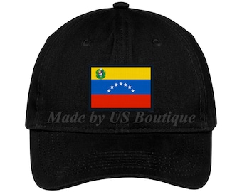 Venezuela Flag Bandera Hat Embroidered Baseball Dad Cap Gorra Republica de Venezuela Escudo Resistencia Vinotinto Libertad
