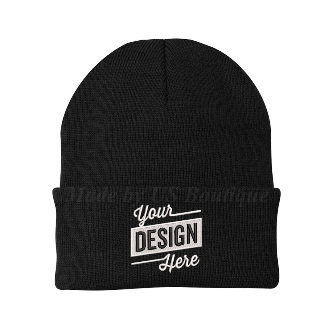 Personalisierte Beanie Mütze Individuelles Logo Gestalte dein eigenes  Wunschtext Personalisiere deine Beanie Custom Winter Beanie