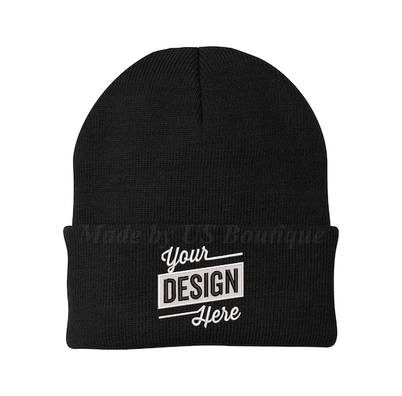 Personalized Custom Embroidered Beanie Hat Custom Logo Design Your