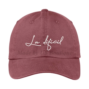 La Dificil Hat Embroidered Baseball Dad Cap, El Conejo Malo, Reggaeton, Babe, Girlfriend, Bebecita, Latina
