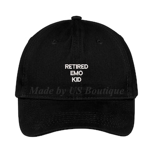 Retired Emo Kid Hat Embroidered Baseball Dad Cap MAGA HAT, Emo Hat, Golfer, Gift