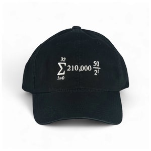 Bitcoin Formula Hat, Blockchain, Crypto, Cryptocurrency, NFT, Metaverse, Satoshi, Gift, Eth, Customizable Hat, Embroidered Baseball Dad Cap