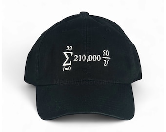 Bonnet pour papa brodé formule Bitcoin, cadeau crypto personnalisé