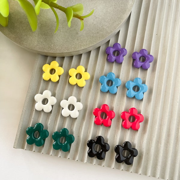 Flower Stud Earrings + minimalist + handmade + lightweight