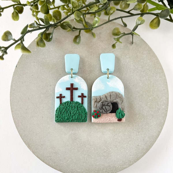 The Resurrection Earrings | Easter Earrings | Christian Clay Earrings