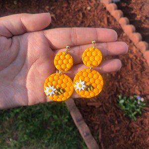 Clay Dangle Earrings | Clay Earrings | Bee Clay Earrings