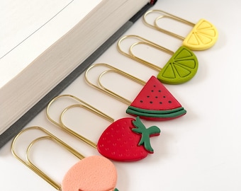 Fruit Paper Clip Bookmarks + bookmarks + colorful book accessories