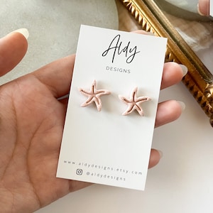 Starfish Clay Studs + summer beach earrings