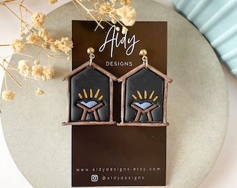 The ‘Unto Us a Child is Born’ Earrings | Christian Christmas Clay Earrings