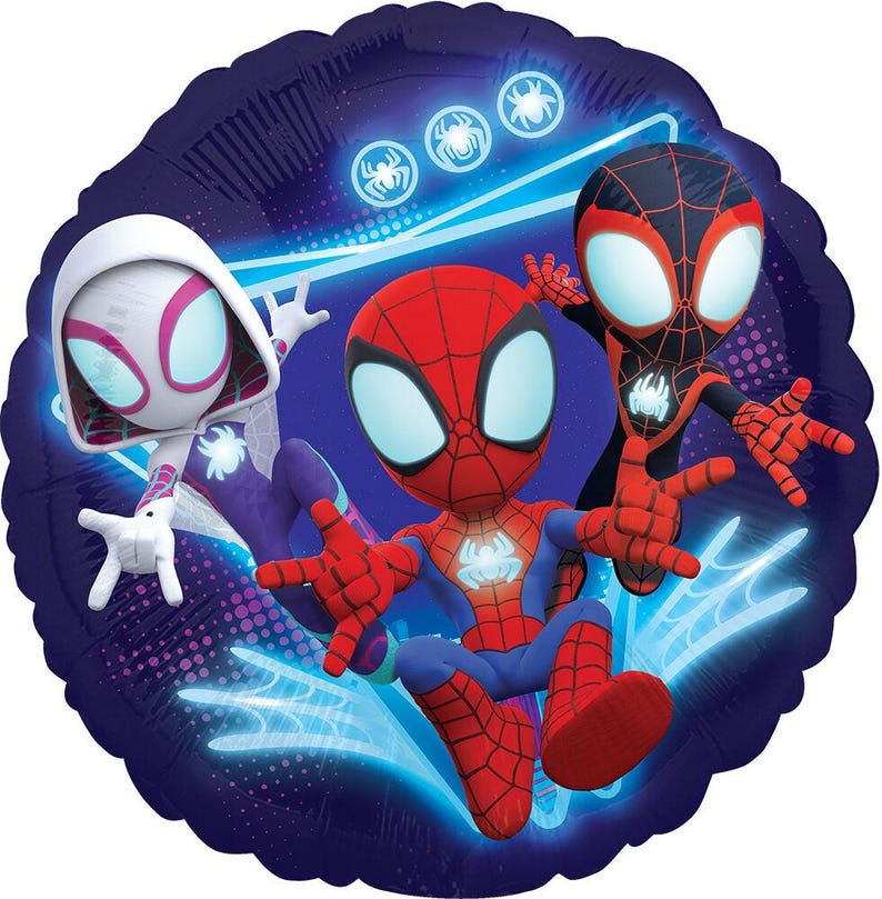 Spidey and His Amazing Friends Birthday Balloon Bouquet – Officially Licensed Party Decorations Round 18" Spidey