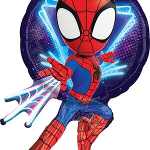 Spidey and His Amazing Friends Birthday Balloon Bouquet – Officially Licensed Party Decorations Jumbo 28" Spidey