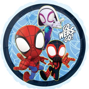 Spidey and His Amazing Friends Birthday Balloon Bouquet – Officially Licensed Party Decorations Round 18" Go Webs Go