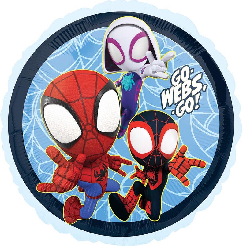 Spidey and His Amazing Friends Birthday Balloon Bouquet – Officially Licensed Party Decorations Round 18" Go Webs Go